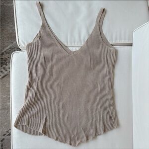 Sincerely Jules Beige Ribbed Tank